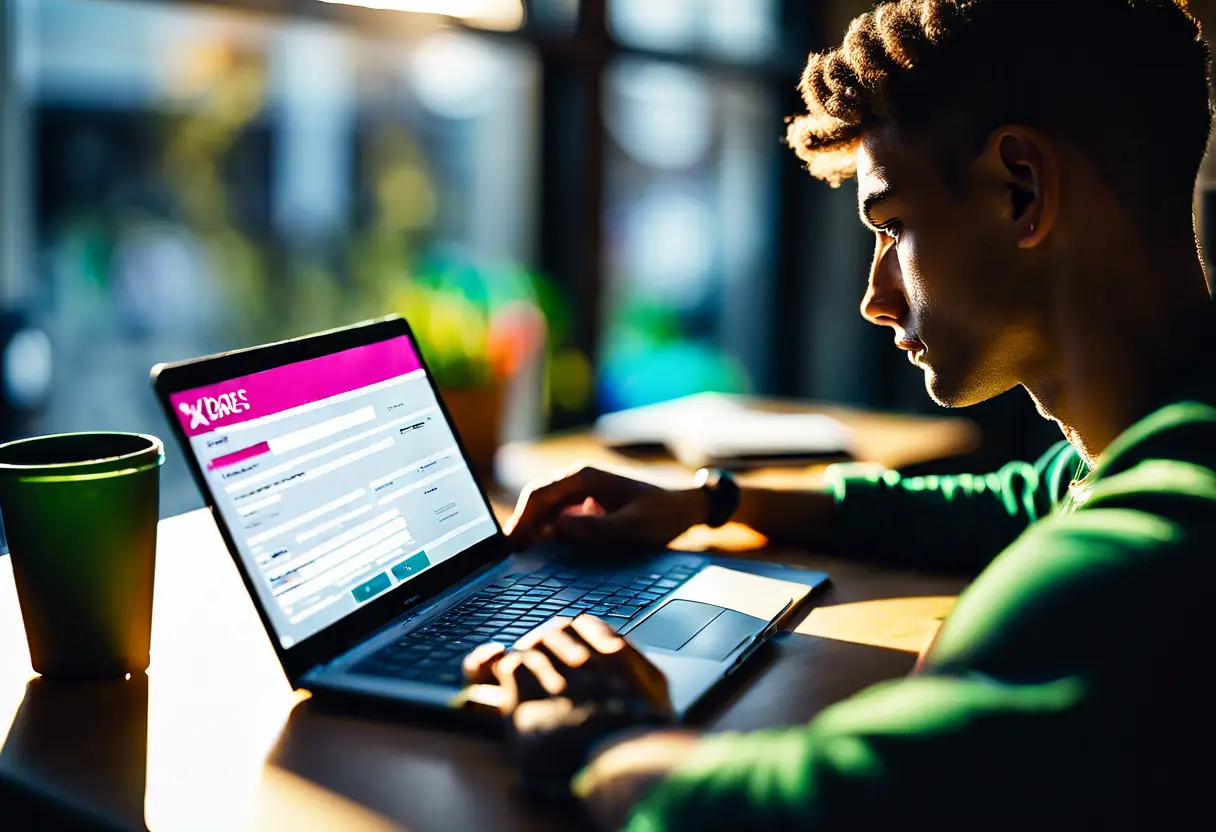 A user signing up on the XDares platform, focusing on the registration form and user interface.